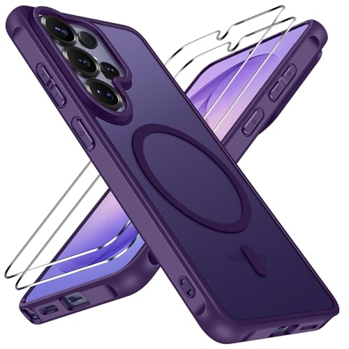 Coque MagSafe Samsung S26 Ultra antichoc en silicone violet