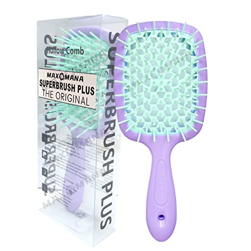BananaHome Detangling Hair Brush, Massage Curl Comb for Natural Curly Wet Dry Thick Straight Long Hair (PURPLE+GREEN)