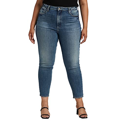 Silver Jeans Co. Women's Plus Size High Rise Tapered Leg Mom Jean