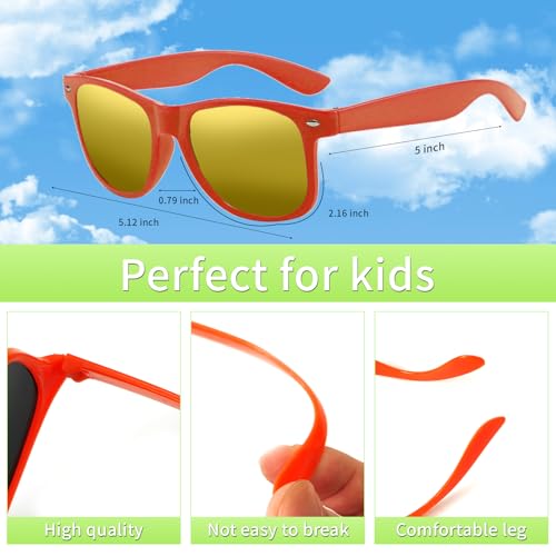 24 Pack Kids Sunglasses Bulk with UV Protection, Neon Party Sunglasses for Summer, Beach, Goody Bags, Classroom Prizes & Party Favors3