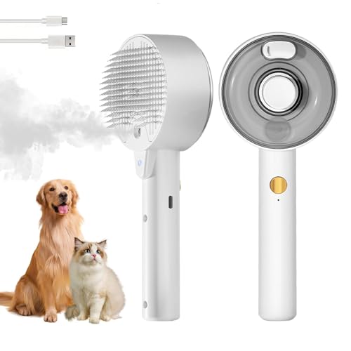 Cepillo Vapor para gato, 4 en 1 Autolimpiante y Masaje, Compatible con Cachorros de Gatos Cortos, Medianos y Largos