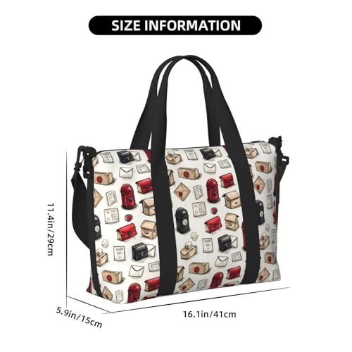 Laptop Tote Bag for Women Work - Cute Mailbox Print Weekender Overnight Bags for Women Travel, Gym Duffle Bag for Men, Personal Item Crossbody Travel Bags for Men Carry On2