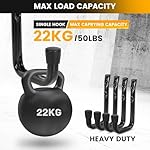 8-Pack Heavy Duty Garage Hook for Hanging 50 lbs, J Utility Hooks for Garage, Metal Wall Hooks Heavy Duty, Garage Hook for Hanging, Black | Heavy Duty, for Hanging, 50 lbs, for Garage, Heavy Duty - Image 3