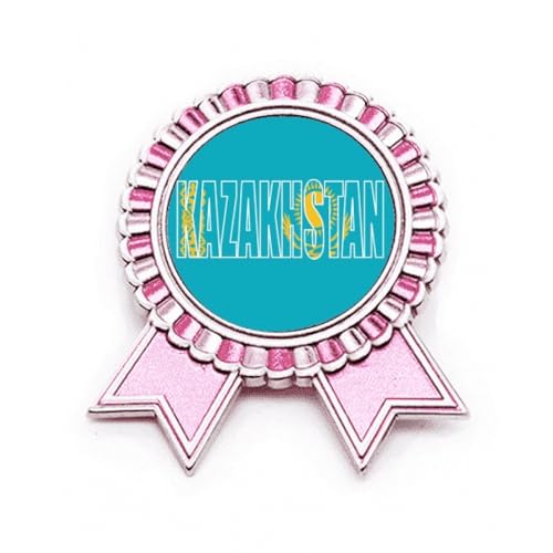 Broche drapeau Kazakhstan rose M métal pour badge costume et sac à dos