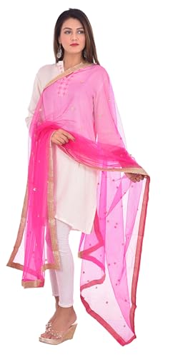 Image of YOUTHQUAKE Women's Embroidered Net Dupatta