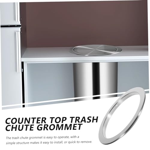 Image of CHILDWEET Countertop Trash Grommet Round Trash Chute Grommet for Kitchen Built-in Waste Chute Scratch-Resistant Smooth Surface Easy Install and Remove 8.18 X 8.18 X 0.59 in 1 Pack