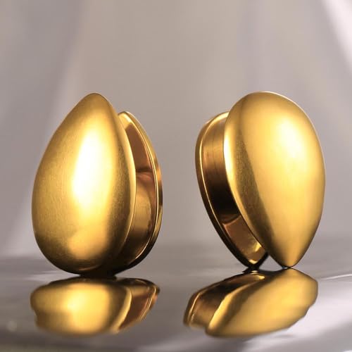 Earblity 1 par de calibres fofos como lágrima 3 cores alargadores de orelha de aço inoxidável 316 al