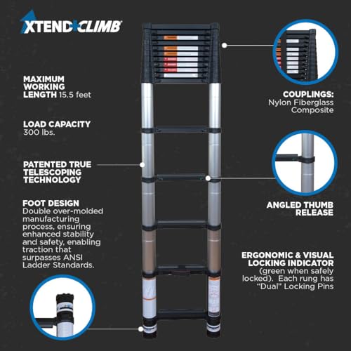 Image of Xtend & Climb CS155+ /300 Telescopic Ladder (15.5 FT - 300 LBS)