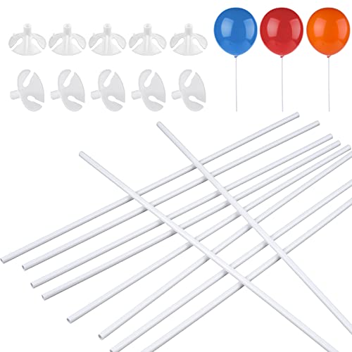Ballonstangen Einzeln, Kunststoff Ballonstäbe 32cm, Weiß Stäbe Halter für Luftballons für Hochzeit, Geburtstag, Feiertage, Party Decor, Wiederverwendbar (10PCS)