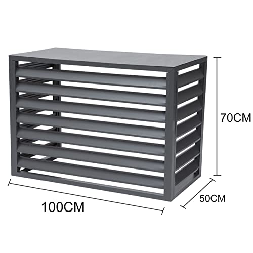 Privacy Screen Enclosure Decorative Screen, Outdoor Aluminum Alloy Air Conditioner Cover with Topper Cover, Freestanding Louvered Space Divider, Patio Furniture Covers Pool Pump Barrier Fence