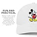 Disney Adult Baseball Cap, Mickey Mouse Adjustable Dad Hat, White