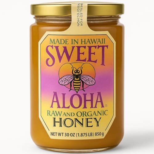 Miel Orgánica Cruda Hawaina Sweet Aloha 30 oz Frasco Vidrio