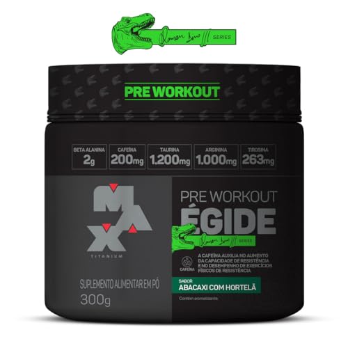 Pré Treino Égide Linha Dino Sabor Abacaxi Com Hortelã Pote 300g Max Titanium