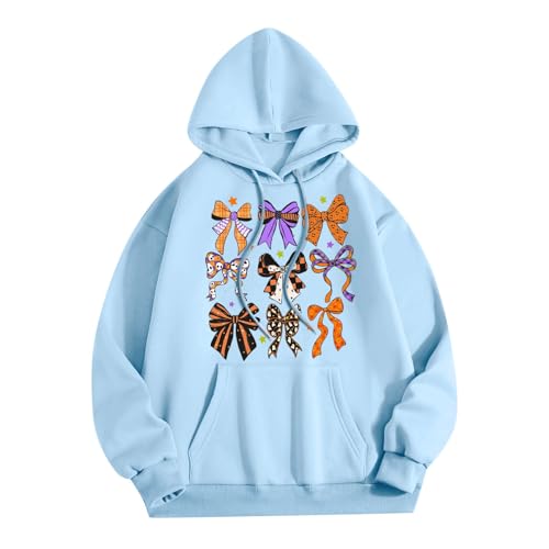 Halloween Hoodies for Women 2025 Fall Fashion Long Sleeve Cute Ghost Graphic Lightweight Hoodie with Pockets