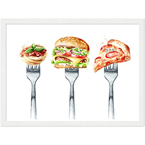 Impression encadrée fast food décoration murale haut de gamme blanc