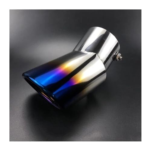Tubo de escape para Mitsubishi Pajero V73 V93 en acero inoxidable cromado y diseño curvo azul