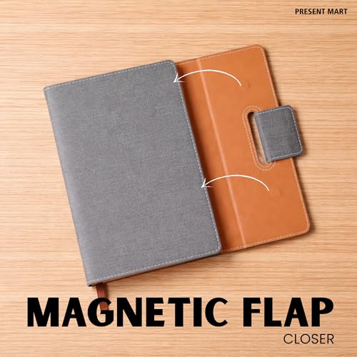 Image of Personalized A5 Notebook with Magnetic Flap Closure, Premium PU Leather Journal for Office, Meetings & Corporate Gifting |192 Pages 80 GSM Paper | Bookmark Ribbon, Custom Name Print Journal Diary