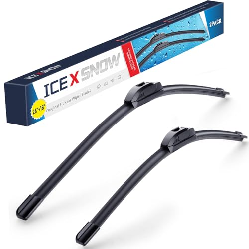 icexsnow - 26"+ 18" Wiper Blades Replacement for Toyota Camry 2017-2012 Honda Highlander 2023-2020 Civic 2021-2016/HR-V 2022-2016;Hyundai Sonata 2023-2011;Cherokee 21-14 OEM Quality Windshield Wiper Blades