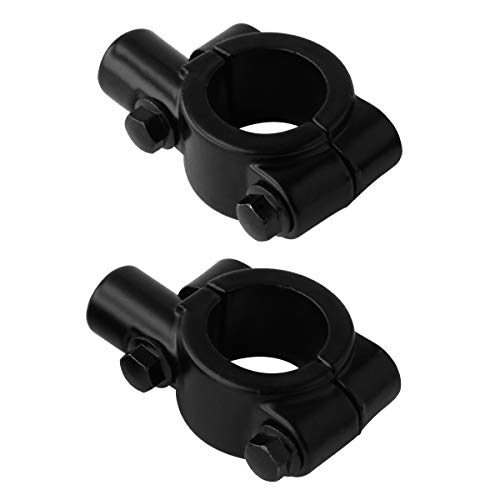 Evermotor 2 Stücke 25mm Universal Lenker Rückspiegelhalterung M10 Motorrad Lenkerhalterung spiegeladapter Halterung Halter (Schwarz)