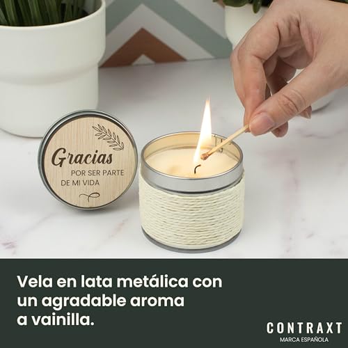 Miniatura 3 de Contraxt Vela Con Tarjeta De Madera Regalo Original De Agradecimiento. Regalos Originales Dar Las Gracias Amigas Especiales Gracias Por Todo Amiga Amigo Hombre Mujer
