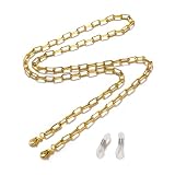 TOUFXJEQV Gafas de sol de moda 2022 Cadenas de eslabones doradas Góticas para mujeres Máscara Gafas de abalorios Cadena de cuentas Gafas Cordón de gafas