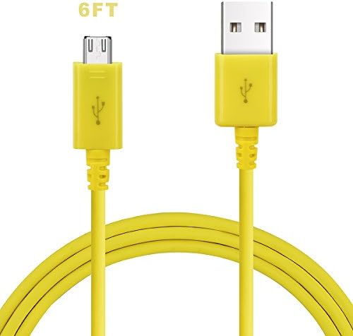 Micro USB Cable, Lyplus 6FT Super Durable Charging and Data Sync USB 2.0 A Male to Micro B Charging Cables for Samsung Galaxy S6 S7 Edge J7 Note 5,LG,Kindle,Xbox,PS4,Camera,and Other Device - Yellow