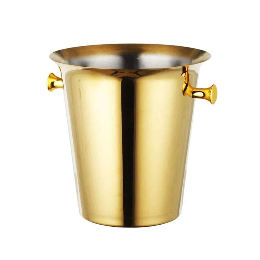Ice Bucket, Stainless Steel ice Bucket 5L,Elegance Golden Vine Hammered Wine/Ice Bucket,Silver/Gold (Gold)