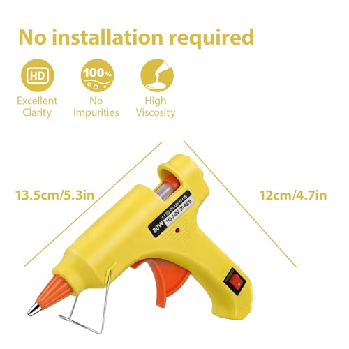 Image of Mini Hot Glue Gun 10pcs Glue Stick Hot Glue Gun Set For Quick Repair Artist DIY Art Home 20w Yellow