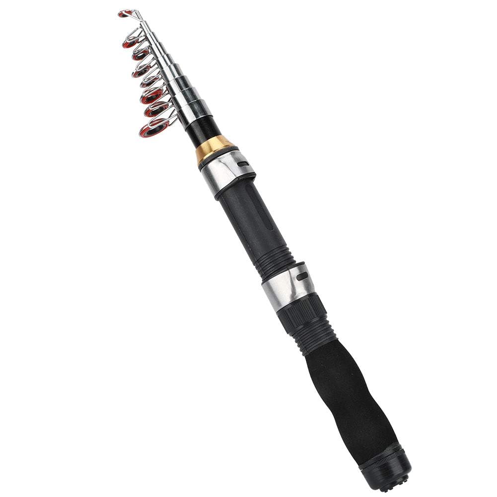 Mini Canne à pêche,Compact et Portable,Canne de Poche 1.9m pour pêcheurs débutants et Voyages en mer ou Eau Douce