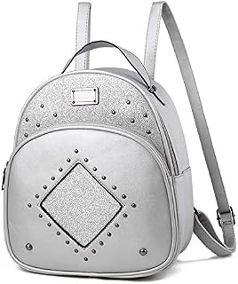 Sequins Backpack, Women Mini PU Leather Purse Casual Daypack