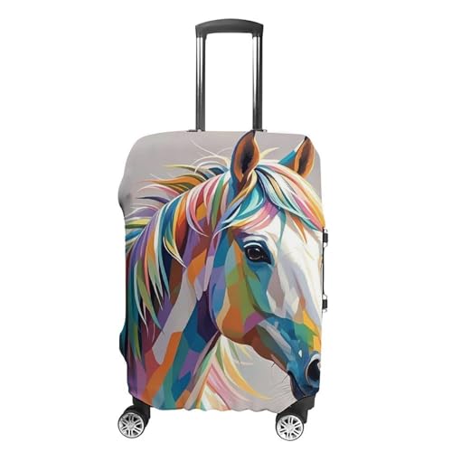 Horse Pattern Printed Luggage Cover Protector, Fits 18-32 Inch Luggage