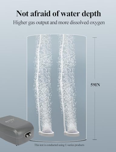 Image of UPETTOOLS Aquarium Air Pump Grey, Fish Tank Air Pump with Accessories Adjustable Dual Outlet Oxygen Pump with 2 Air Stones Extra Large Air Volume for Up to 160 Gal Fish Tank 3.5W