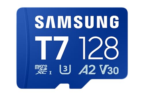 Image of Samsung T7 microSDXC, 128GB, 170 MB /s Read, A2, U3, V30, Memory Card for Gamers & Video Creators, Compatible with Smartphone, Tablet, Laptop, Action Camera, Drone & Gaming Console (MB-MB128T /WW)