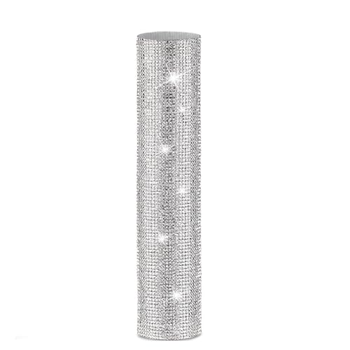 HiCOZZIE Glitzernde Glitzer-Strass-Mikrofon-Griffhülle für und TV-Show, für die meisten kabellosen Mikrofone, silberfarben, 00427333A1