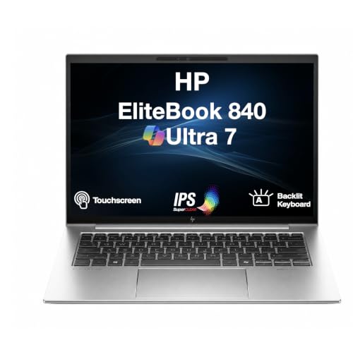 Image of HP EliteBook 840 Business Laptop 14.0 inch Touchscreen IPS WUXGA Display (Intel Ultra 7- 165H, 64GB DDR5, 4TB PCIe SSD, Intel Graphics, Backlit KB, 2 Thunderbolt 4, WiFi 6E, Webcam, Win 11 Pro)