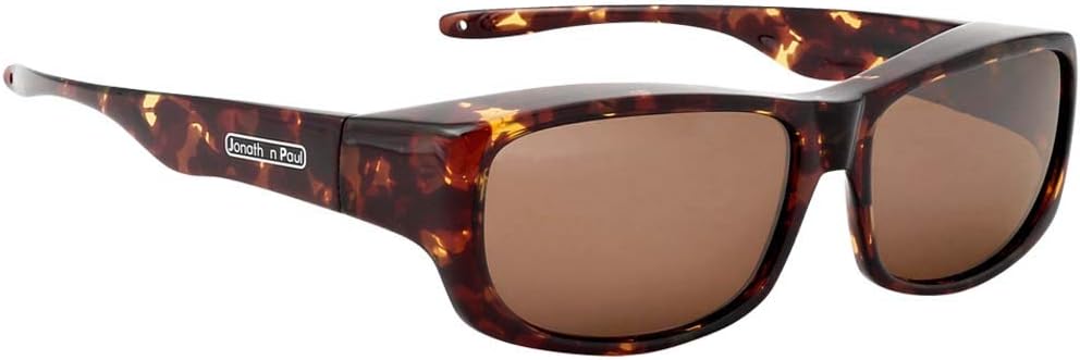 Jonathan Paul Pandera Polarized Fitover Sunglasses in Shiny Tortoise with Amber Lenses