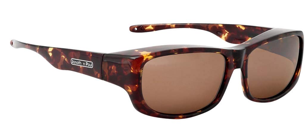 Jonathan PaulPandera Polarized Fitover Sunglasses in Shiny Tortoise with Amber Lenses, Shiny Tortoise, Large