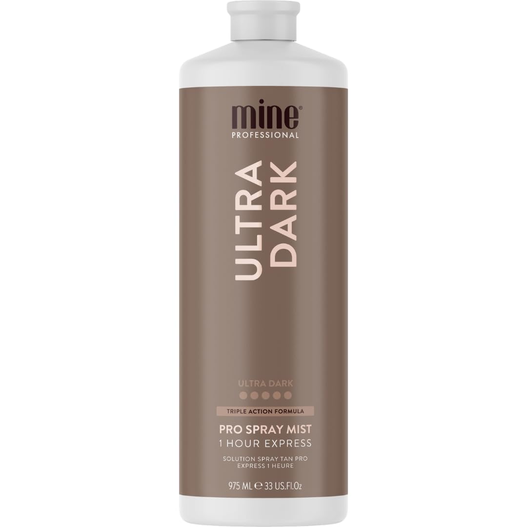 MineTan Spray Tan Solution | Ultra Dark - Fake Tanning Mist Best for Deep Bronzed Glow Skin Finish, Fast Drying, 1 Hour Express, Hydrating, Salon Professional Formula, Vegan, 33.8 Fl Oz