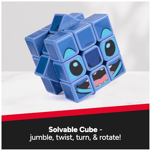 Image of Rubik's Cube, Stitch Cuber, Disney Collectible & Desk Decor, Problem-Solving Brain Teaser, Color-Matching Disney Puzzle, Fidget Toy, Sensory Puzzle for Adults, Teens, Kids, for Ages 8 & Up