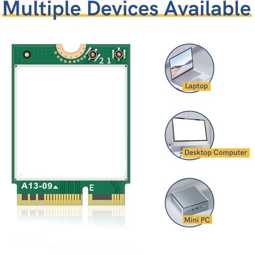 Image of WiFi 7 Card, RTL8922AE Chipset, Band 6338Mbps M.2 /NGFF, 10 /11, 5.4, OFDMA MU MIMO, WPA4 Encryption, for Gaming, NAS, VR, 8K Video