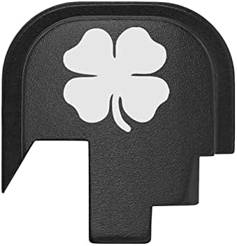 NDZ Performance Rear Slide Cover Plate for Smith & Wesson M&P Shield, M2.0, Shield Plus 9mm .40 S&W Laser Engraved Aluminum in Black - 4 Leaf Clover