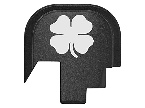 Ndz Performance Rear Slide Cover Plate For Smith & Wesson M&P Shield, M2.0, Shield Plus 9Mm .40 S&W Laser Engraved Aluminum In Black - 4 Leaf Clover #TOP3
