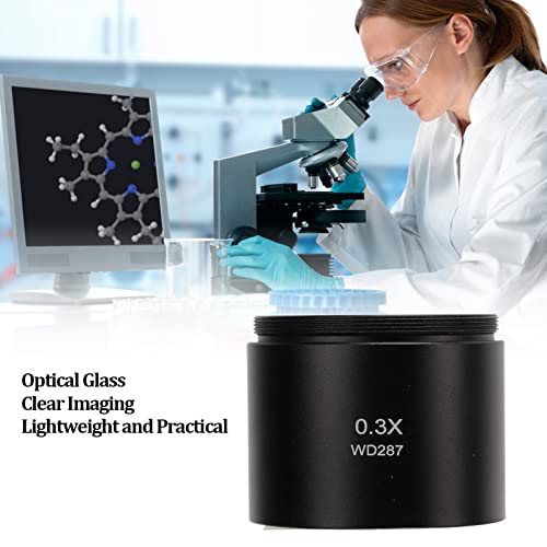 Mikroskopobjektiv aus Optischem Glas Klare Bildgebung Kleine Metallspiegelkörper-Objektivlinse für Trinokulare Mikroskope mit Einer 48mm Gewindeschnittstelle(0,3X)
