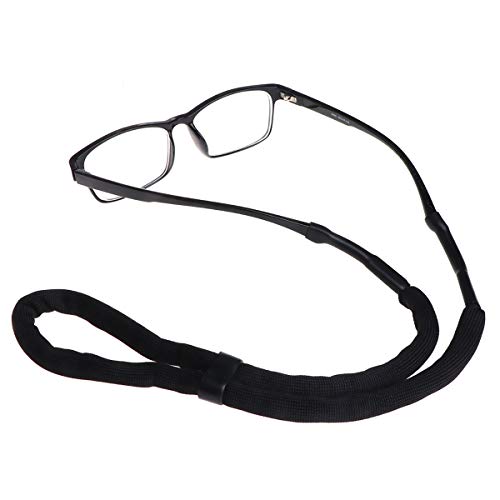 ECYC Sport Sunglass Strap ChaîNe Flottante Lunettes De Sport Cord Cordon Porte-Lunettes Tour De Cou Lunettes De Lecture, Noir (Pack De 2pcs) Cover
