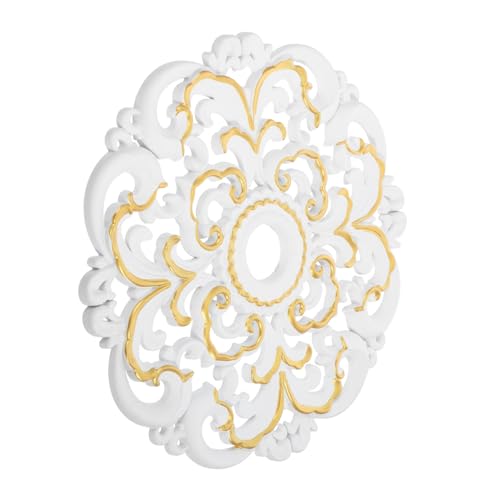 Cabilock Ceiling Medallion Round Decorative Light Plate Cover for Chandeliers Ceiling Light Fixtures European Style Indoor Decoration