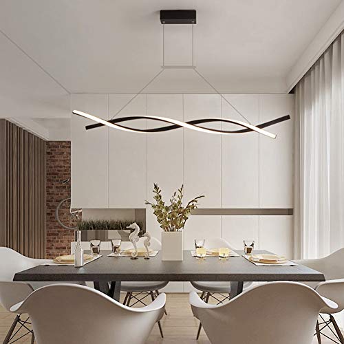 Suspension LED lampe table à manger lampe suspendue Dimmable lampe de salon décor lustre avec télécommande Plafonnier LED moderne Chambre à coucher cuisine bureau salle de bain lampe de couloir Cover