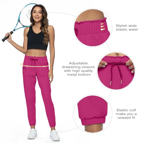 Image of Haowind Joggers for Women with Pockets Elastic Waist Workout Sport Gym Pants Comfy Lounge Yoga Running Pants