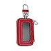 Keeping Red PU Leather Vehicle Car Smart Key Case Remote Fob Case Holder Keychain Ring Case Bag for Men/Women