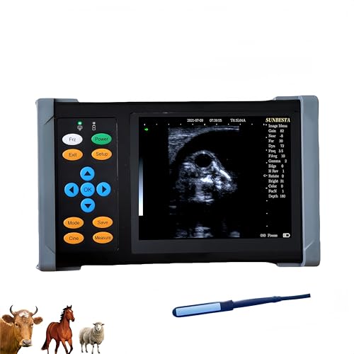 SUNBESTA A20 Veterinary Ultrasound Machine for Pregnancy, Handheld Ultrasound Scanner with 6.5 MHz Rectal Linear Probe for Cows, Cattle, and Horses Pregnancies (Rectal Linear Probe)