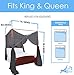 Just Relax Four Corner Post Decorative Elegant Bed Net Canopy Set, Fits Full, Queen and King Bed Sizes, Can Be Used with Or Without Four-Post Bed (Black)